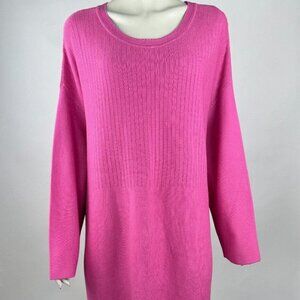 Talbots Cotton Tunic Sweater Women 3X NWT $90 Long Sleeve Scoop neck‎ Stretch